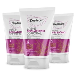Kit Creme Depilatório Corporal Depilsam Aloe Vera 100G (3 unidades)