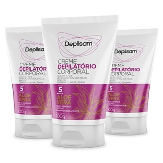 Kit 3 unid - Creme Depilatório Corporal Depilsam Aloe Vera 100G em Oferta na Shopee