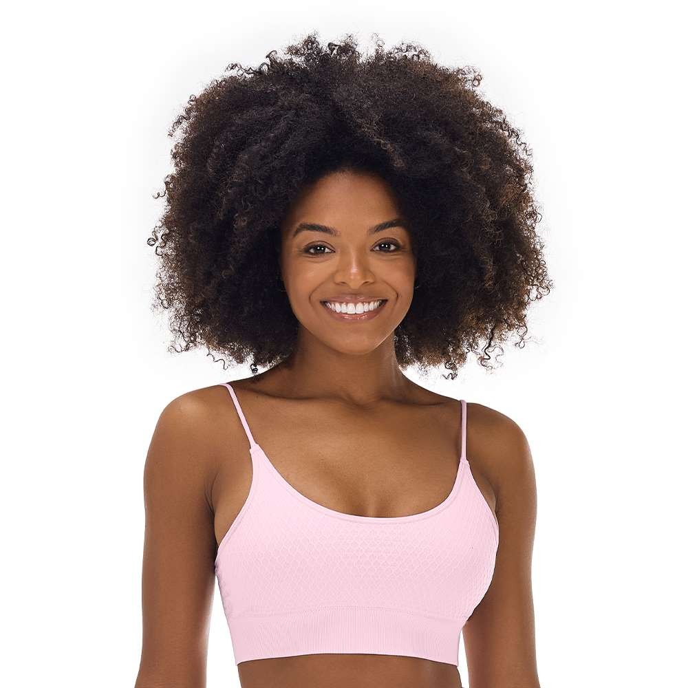 Top Fitness Jacquard Colmeia com Bojo Removível sem Costura Rosa Balé Zee Rucci em Oferta na Shopee