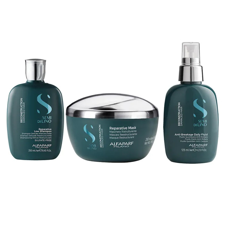 Kit Reconstruction Shampoo, Máscara, Fluído - Alfaparf - Beauty