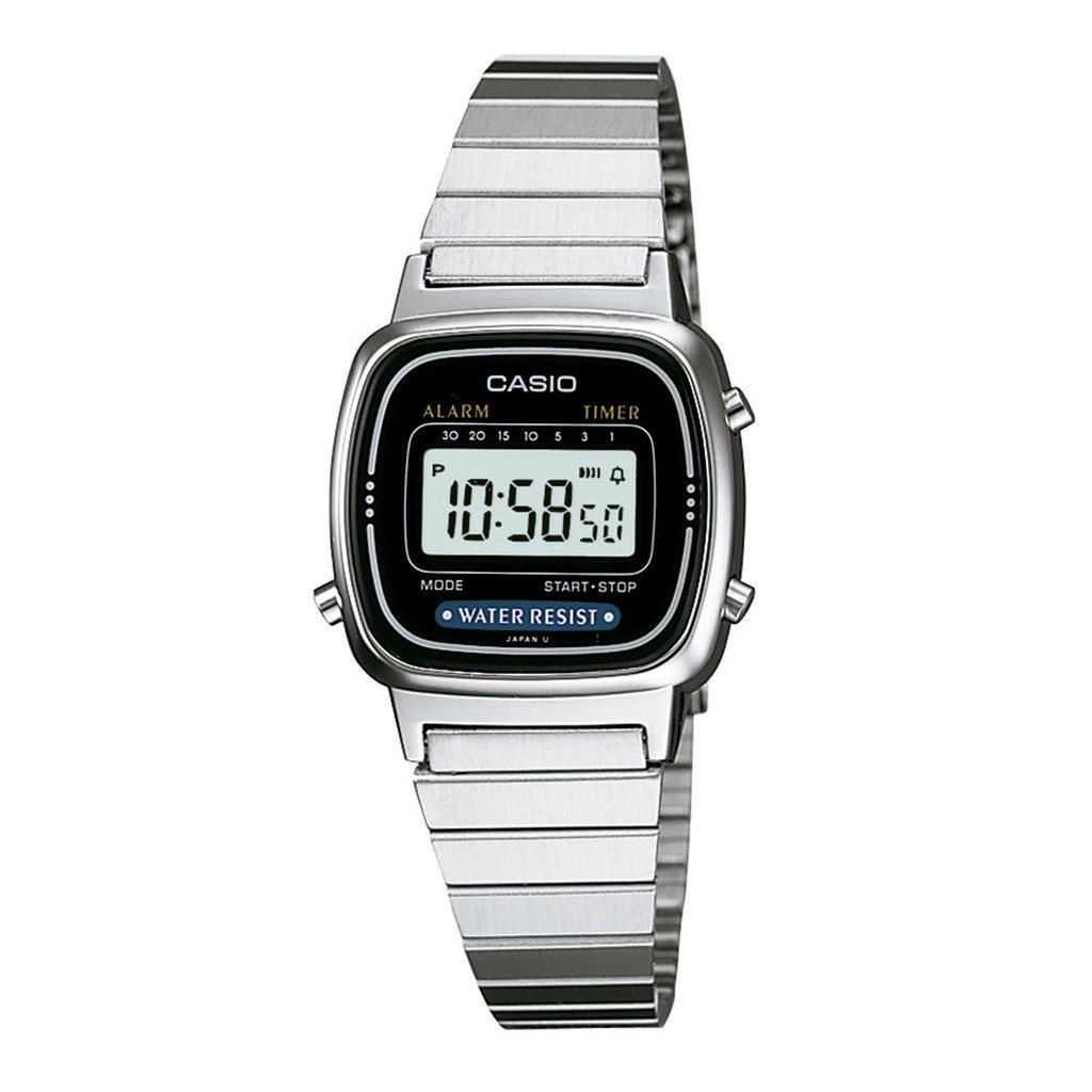 Relógio de Pulso Casio Feminino Digital Vintage Prata Mini Presente Moda Gift  LA670WA-1DF em Oferta na Shopee