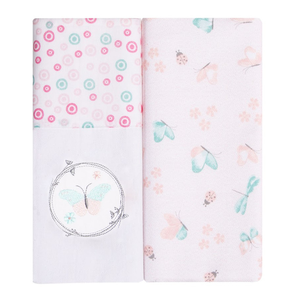 Kit Cueiro Papi Bordados Karinho Borboleta - 02 Peças