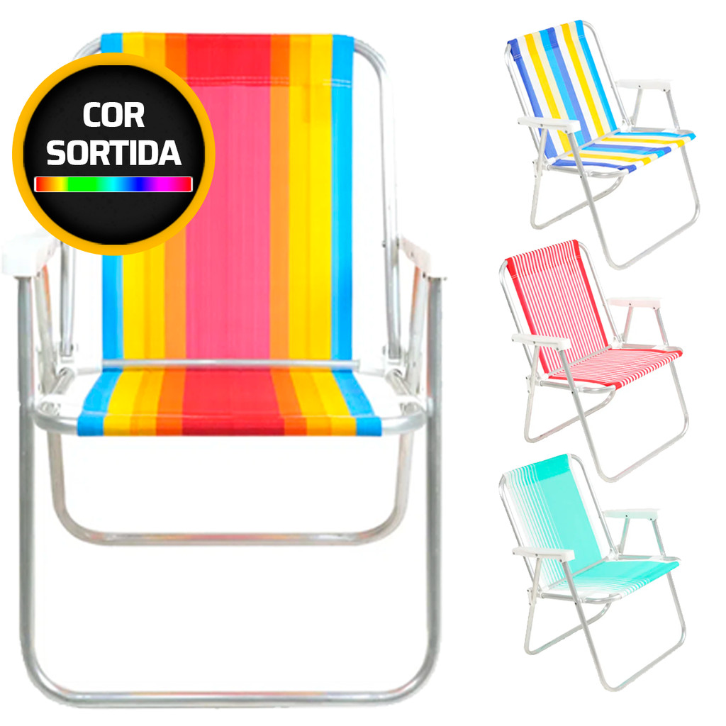Cadeira De Praia E Piscina Alta Alumínio Belfix Cores Sortidas - Home & Living