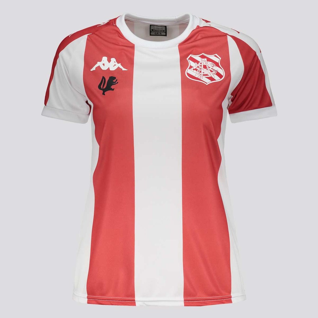 Camisa Kappa Bangu I Supporter Feminina Vermelha e Branca em Oferta na Shopee
