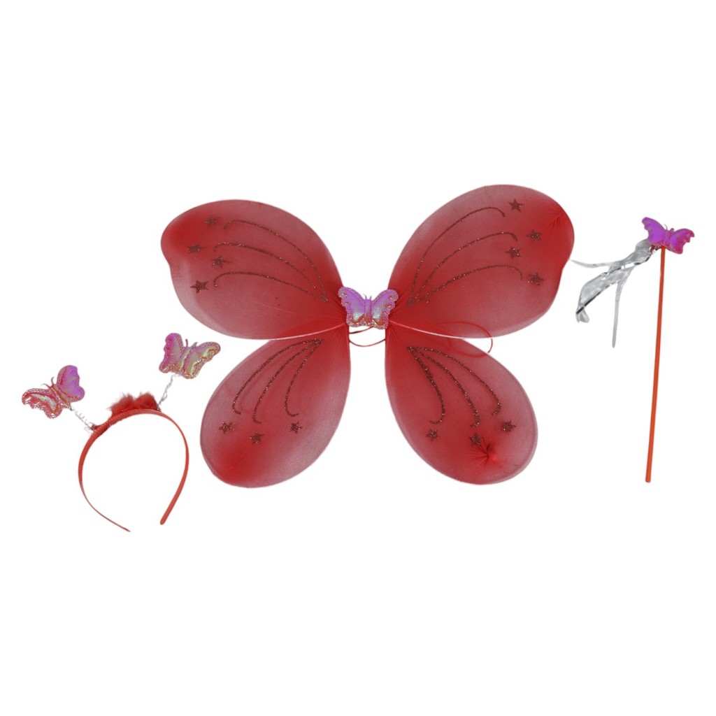 Kit Fantasia Infantil Fada Borboleta - Asa Tiara Varinha