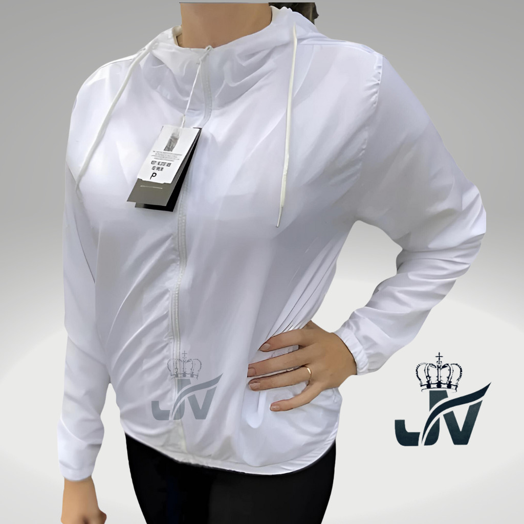 Jaqueta Corta Vento Femenina Branco