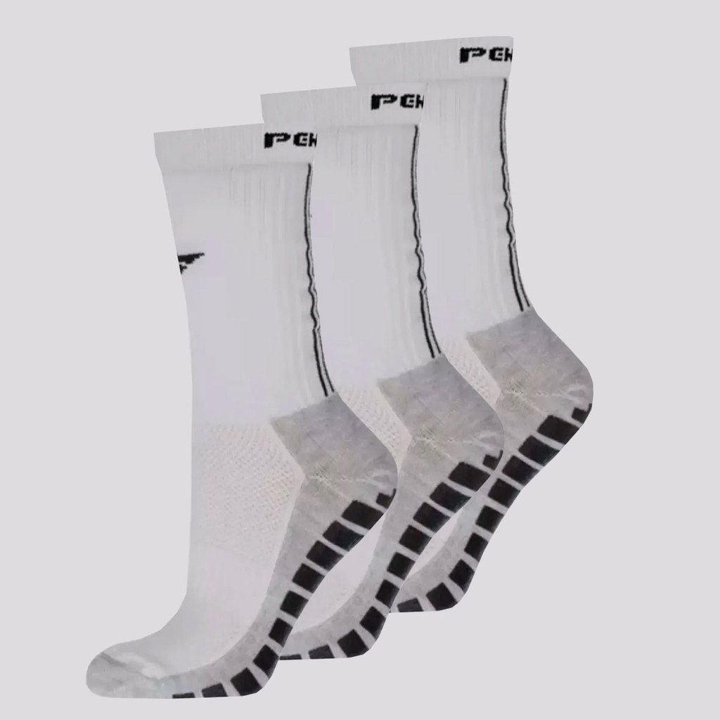 Kit Meia Penalty Grip Antiderrapante 3 Pares Branca em Oferta na Shopee