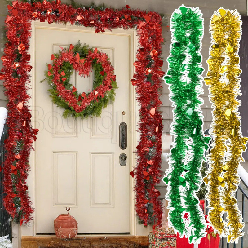 [Destaque] Fitas De Ouropel Brilhantes De Natal-Fita Decorativa De Árvore Enfeites DIY De Guirlanda-Tiras Coloridas Flex