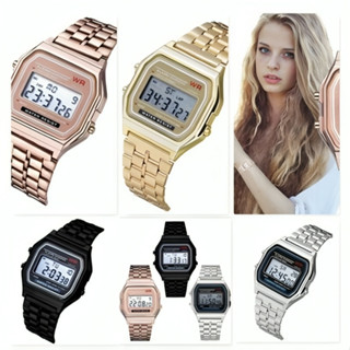 Relógio unissex  Retrô Prata fundo branco Rose Dourado Digital Led Vintage em Oferta na Shopee