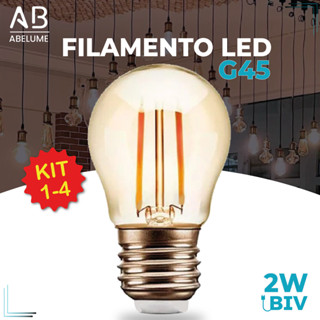 Lâmpada Filamento LED G45 2W E27 LUZ QUENTE 2,300K Âmbar Retrô Vintage 110V~220V Bivolt em Oferta na Shopee