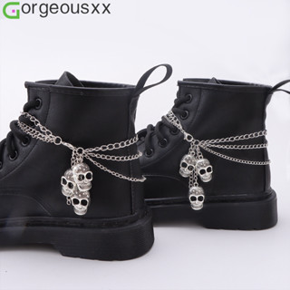 Personalidade Na Moda Crânio Gótico Oco Cabeças Em Camadas Correntes De Sapato Martin Botas Sapatos Acessórios em Oferta na Shopee