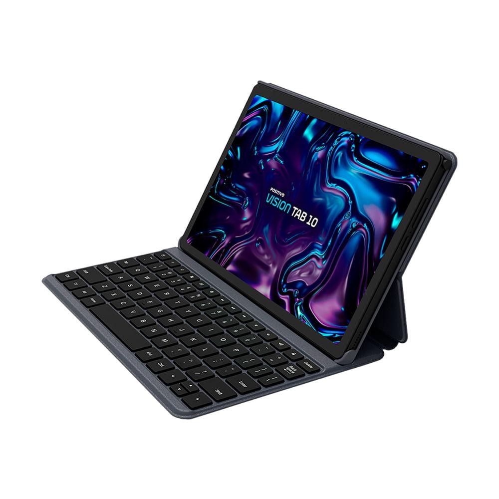 Tablet Positivo Vision Tab 10 + Capa Teclado – 4GB RAM 128GB Octa-Core Android 13 Wi-Fi 4G – Tela 10,1" HD IPS  – Preto