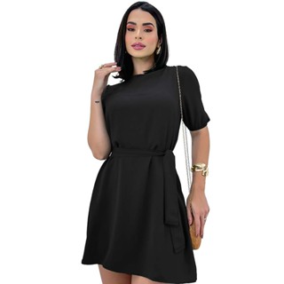 Macaquinho Curto Vestido Duna Manga Curta Bufante Soltinho em Oferta na Shopee