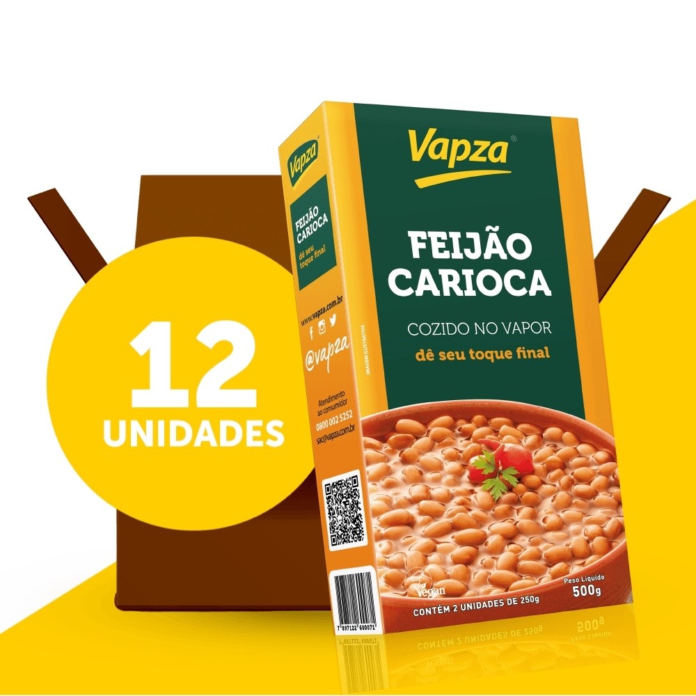 Kit 12 Feijões Carioca 500G Vapza em Oferta na Shopee