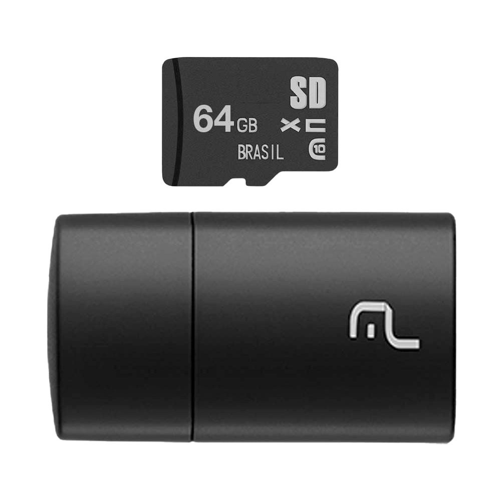 Cartão de Memória Multilaser Micro SD 64GB, MC164 2x1, Classe 10 - Mobile & Gadgets