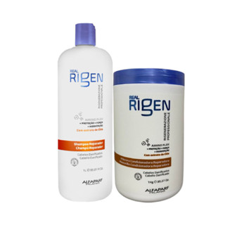Kit Shampoo + Máscara  Alfaparf Milano Real Rigen 1L em Oferta na Shopee