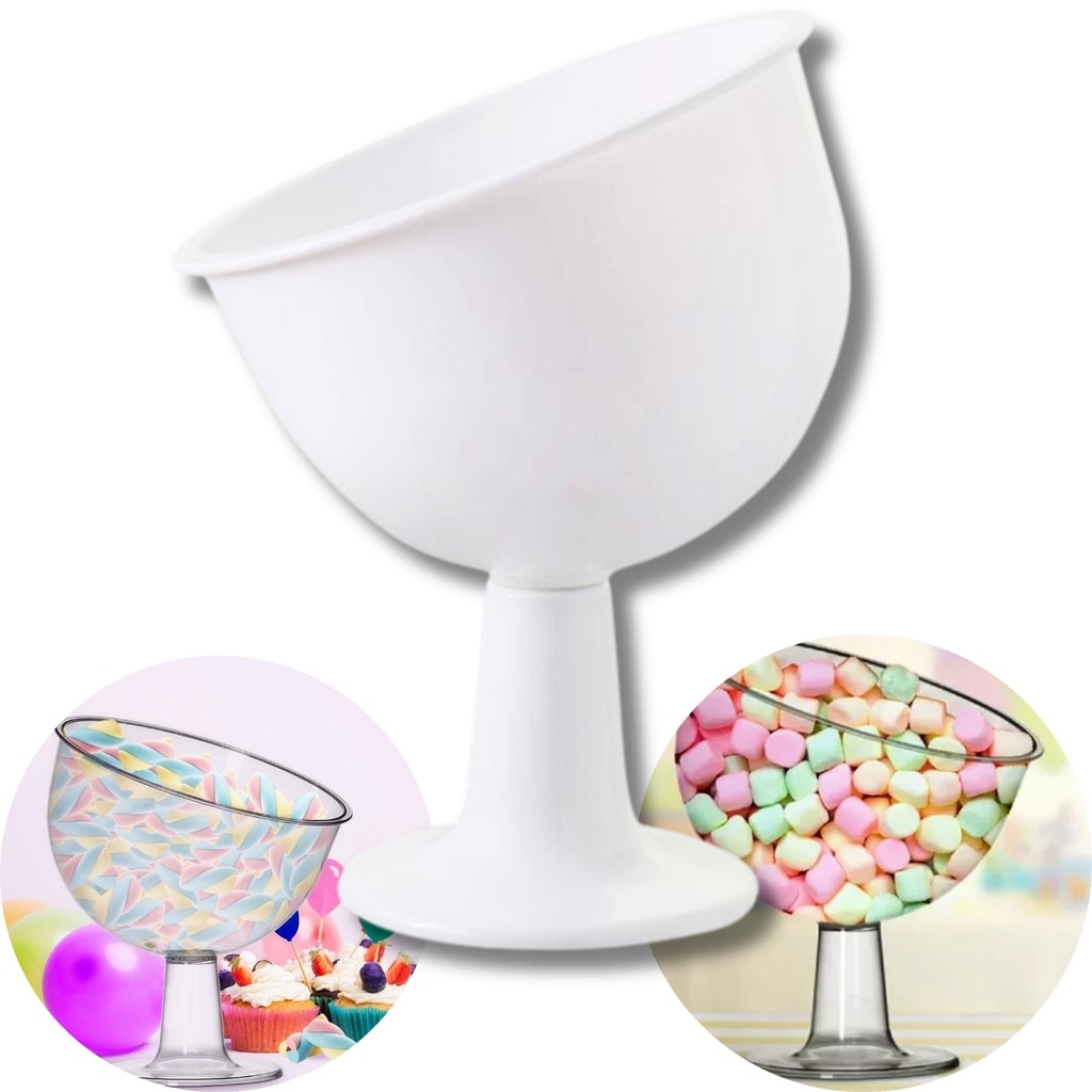 Taça Pequena Inclinada Acrílico Doceira Suporte Doces Balas Baleiro Taça Confeiteiro Decoração Festa em Oferta na Shopee