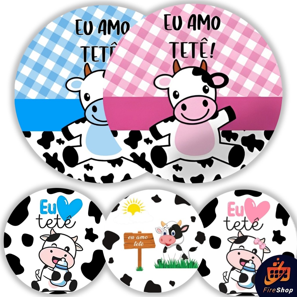 Capa Painel 50x50 Cm Vaquinha Vaca EU AMO TETÊ VARIOS TEMAS - Tecido Sublimado C/ Elástico em Oferta na Shopee