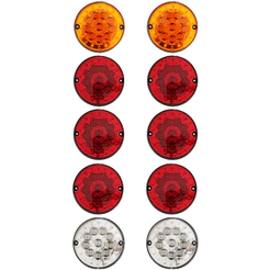 10 Lanterna Traseira 125mm Ônibus Caminhão Carreta 10 LED 12V