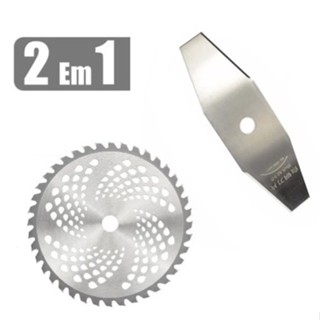 KIT LAMINA FACÃO + LÂMINA DISCO 80 DENTES DE SERRA PARA ROÇADEIRA FURACAO DE 1 POLEGADA em Oferta na Shopee