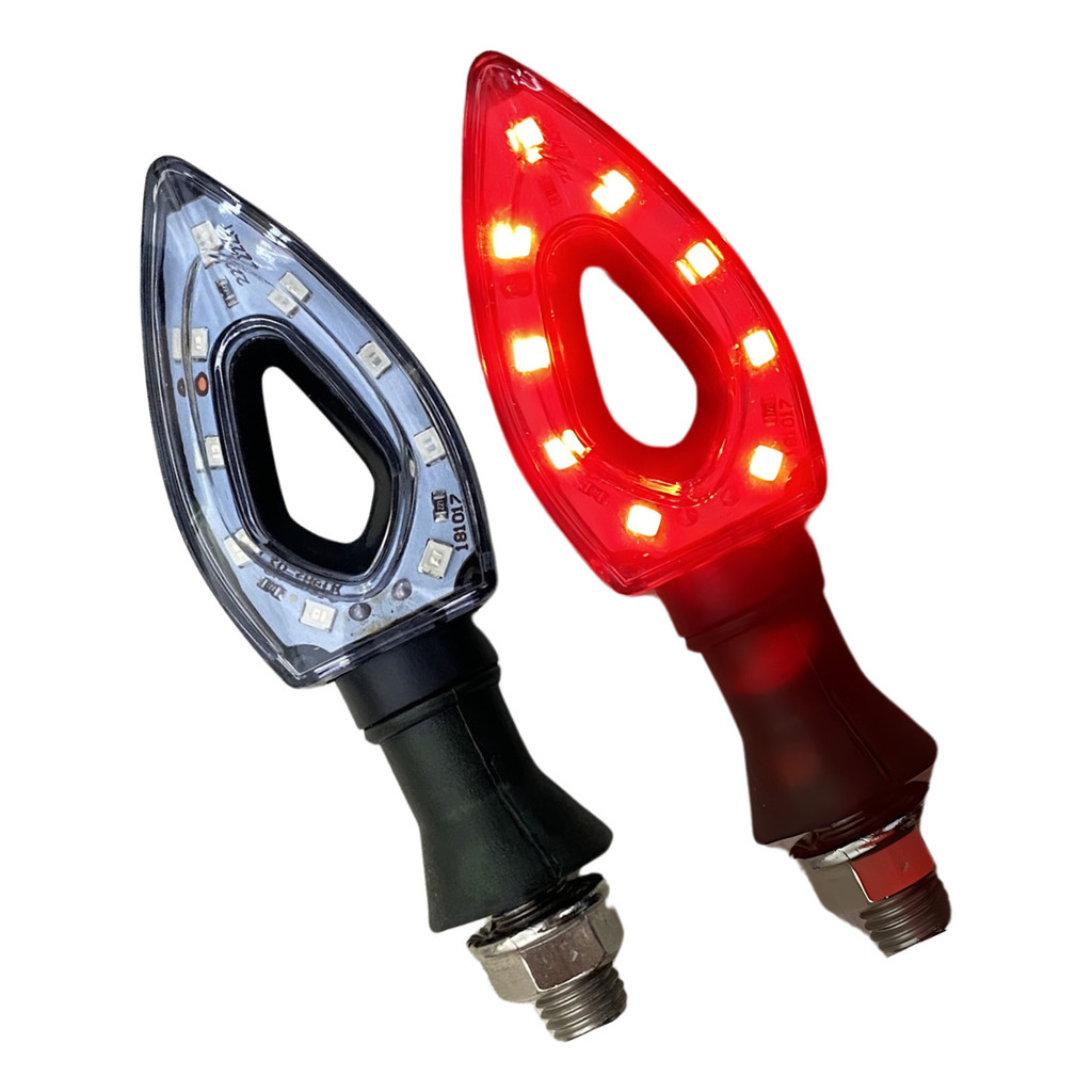 Par Piscas Seta Moto Led Flecha Cristal Esportiva Vermelha