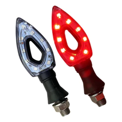 Par Piscas Seta Moto Led Flecha Cristal Esportiva Vermelha