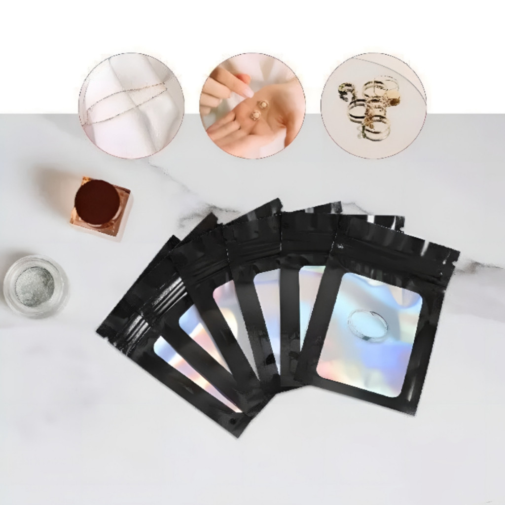 Saco Metalizado Laser com Visor Zip Lock Tres Tamanhos com 100 unidades - Pronto de Entregar em Oferta na Shopee