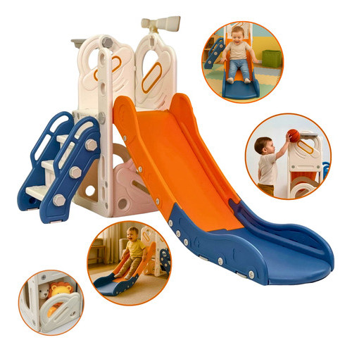Playground Parquinho Infantil 4x1 Brinquedo Com Escorregador Até 36KG