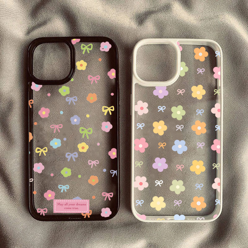 Capa De Telefone Transparente Para Samsung A05S A56 A35 A06 A26 A36 A54 A55 A15 A16 A12 A52 A34 5G A32 Flor Colorida Arc