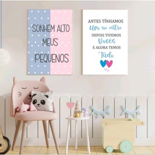 Quadro Decorativo 2 Peças Para Quarto de Irmãos 20x30 em Oferta na Shopee