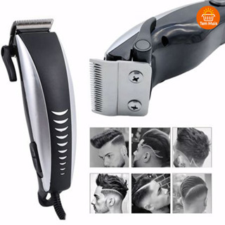 Máquina De Cortar Cabelo Barbeador Aparador Profissional Acabamento Barba 9 Peças Elétrico 110V em Oferta na Shopee