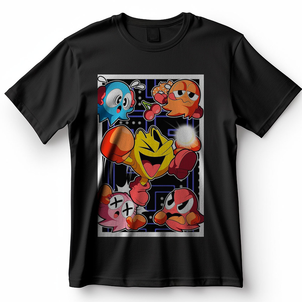 Camiseta Pac-Man E Fantasmas Animados Luta Arcade Blusa Camisa 100% Algodão