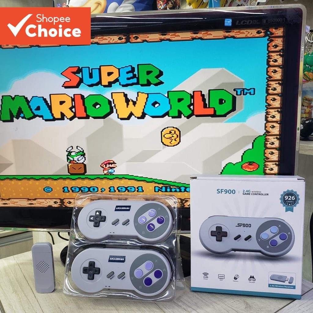 Videogame Retrô SF900 Super Nintendo 5000 + 2 Controladores Sem Fio Para Videogames De 8 B...