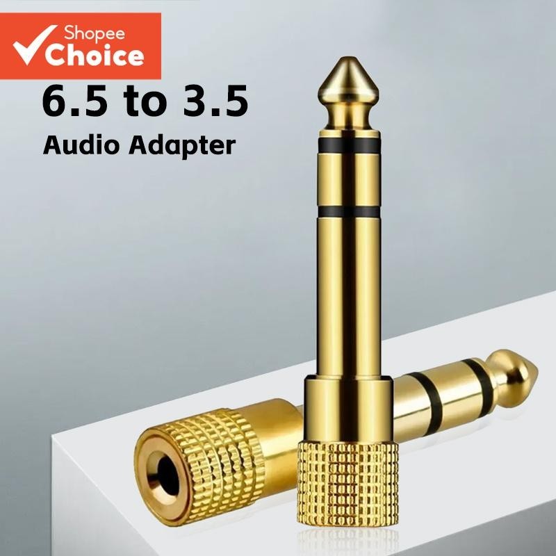 [Shopee Choice] Jack 6.5 6.35 Mm Plugue Macho Para Conector Fêmea De 3.5 Adaptador De Áudio Fone De Ouvido