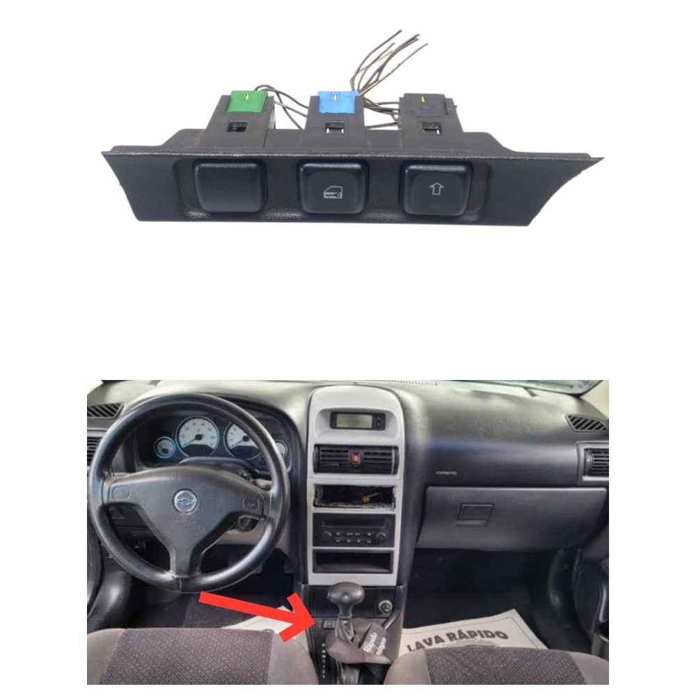 Moldura Com Botão Trava Vidro Gm Astra 2006 93302420