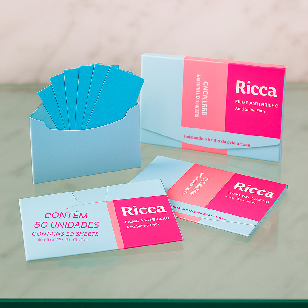 Lenço Removedor de Oleosidade Ricca 50 Un Anti Brilho Pele Sequinha Maquiagem Impecável em Oferta na Shopee