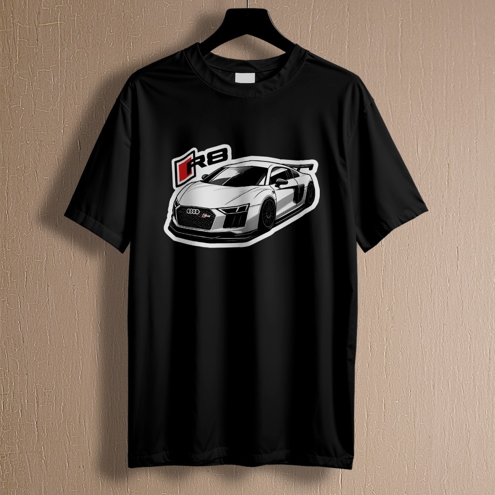 Camisa Camiseta Esportiva Audi R8 Turbo Estilo Carro Branca Forte Baixo REF 3043 Home Custom