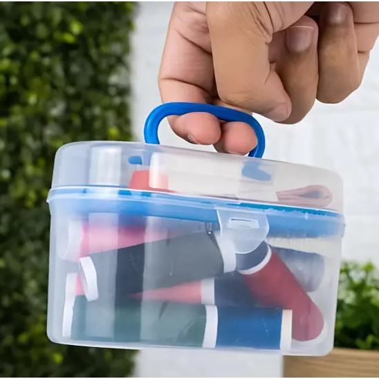 H-705 - 1 Mini Maleta de Costura Portátil com 30 Peças - Com Linhas, Agulhas e Fita Métrica em Oferta na Shopee