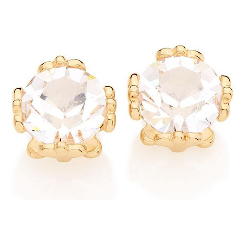 Brinco Solitário Rommanel Zircônia Folheado A Ouro 524407 em Oferta na Shopee