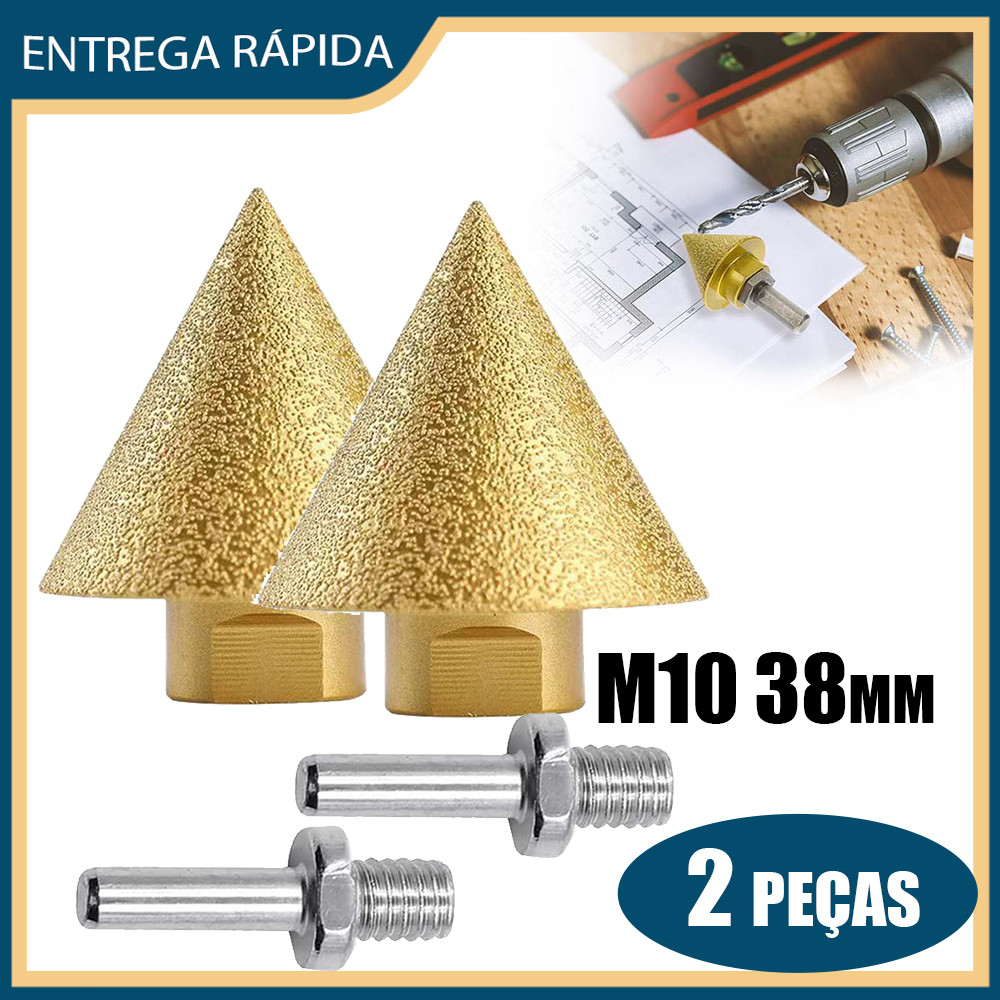 2x Escareador de diamante 38mm M10 roscado para rebarbadora angular Escareador de bielas