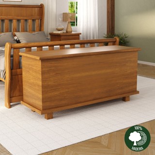Baú para Peseira Solteiro 100% Madeira 90 em Oferta na Shopee
