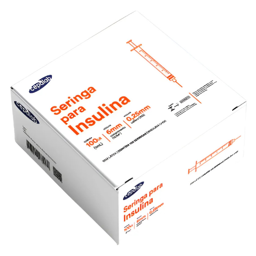 Seringa Para Insulina 6mm 0,25mm 100ml Cepalab