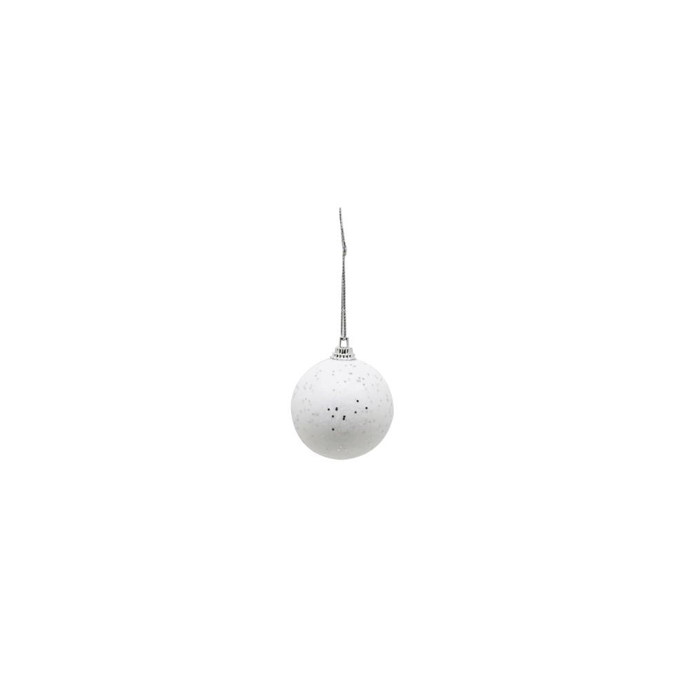 Kit Bola de Natal Le Glitter Branca 6 Unidades 5cm - Home & Living