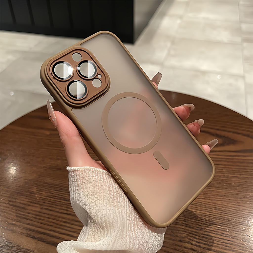 VAIVE-Deserto Titânio Fosco De Telefone Para IPhone 16 Pro Max 13 14 15 16 Plus Translúcido Magnético Embalagem À Pro