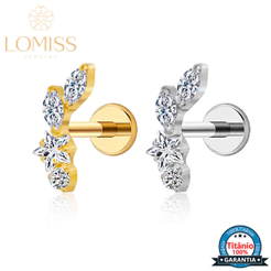 Piercing Labret Mini Cluster Titânio Pvd Zircônia Helix Conch Tragus Ponto de luz