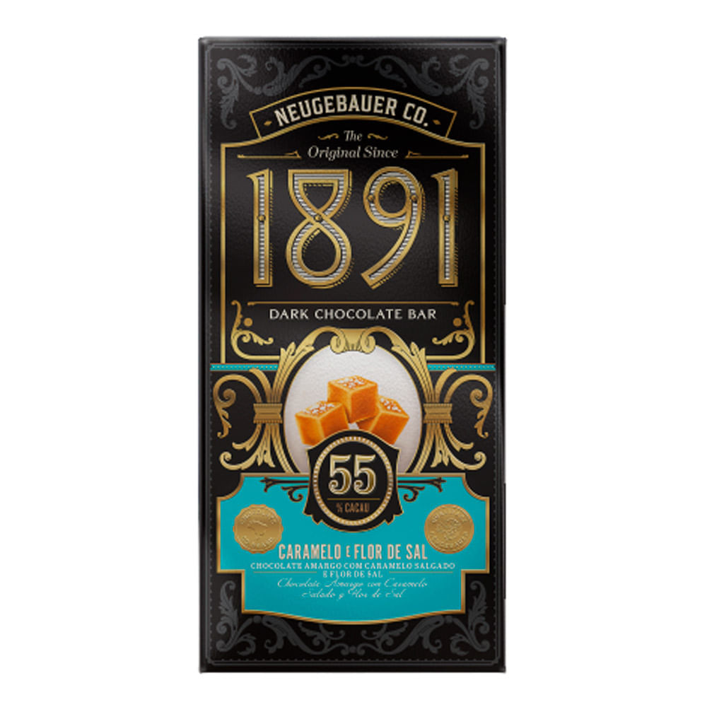 Chocolate Neugebauer 1891 Dark 55% Cacau Caramelo e Flor de Sal 90g - Food & Beverages