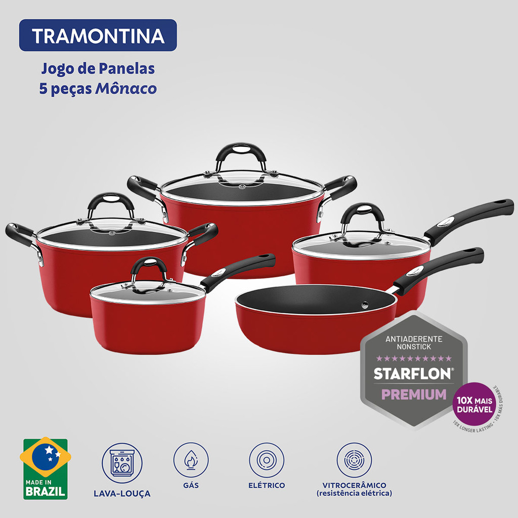 Jogo Panela Mônaco Tramontina - Comprar com Melhor Preço em Utensílios de Cozinha