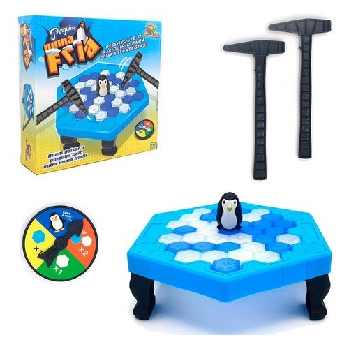Jogo Quebra Gelo Pinguim Numa Fria Blocos Brinquedo Batendo Cubos de Gelo Tamanho Grande Art Brink