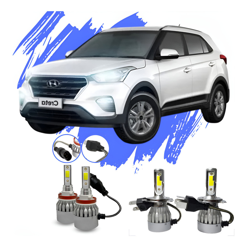 Lâmpada Led Creta Hyundai 2017 A 2022 Kit V10 - Efeito Xênon em Oferta na Shopee