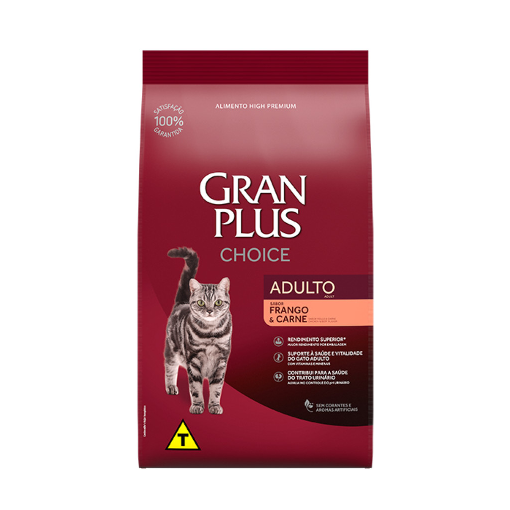 Ração Gran Plus Choice Gatos Adulto Frango E Carne 10,1kg em Oferta na Shopee